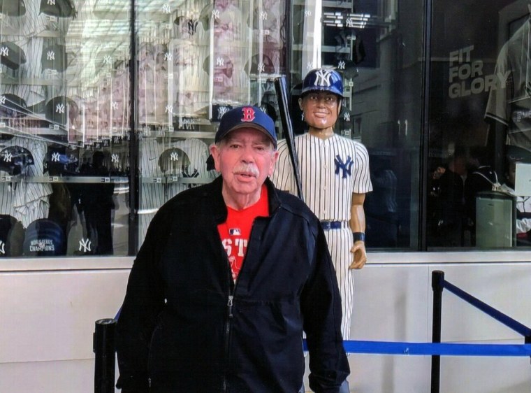 Michael Day, a Boston Red Sox fan, in New York for a baseball game in early May, 2023, a little over a month before he became ill.