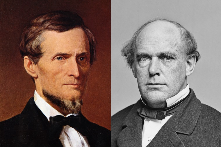 President of the Confederacy, Jefferson Davis and Chief Justice Salmon Chase.