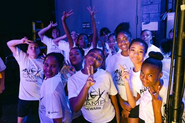 AileyCamp Newark participants backstage at their 2023 final performance