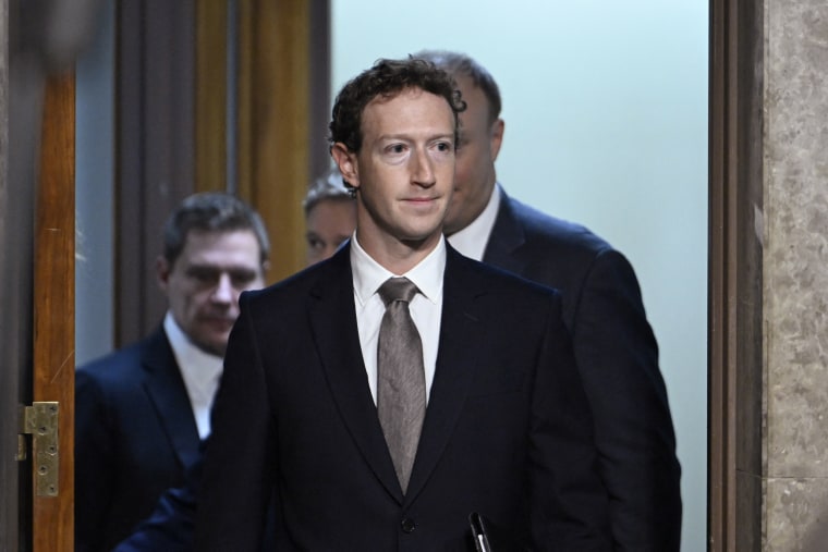Mark Zuckerberg, CEO of Meta, arrives to testify at a Senate Judiciary Committee hearing, "Big Tech and the Online Child Sexual Exploitation Crisis," on Jan. 31, 2024.