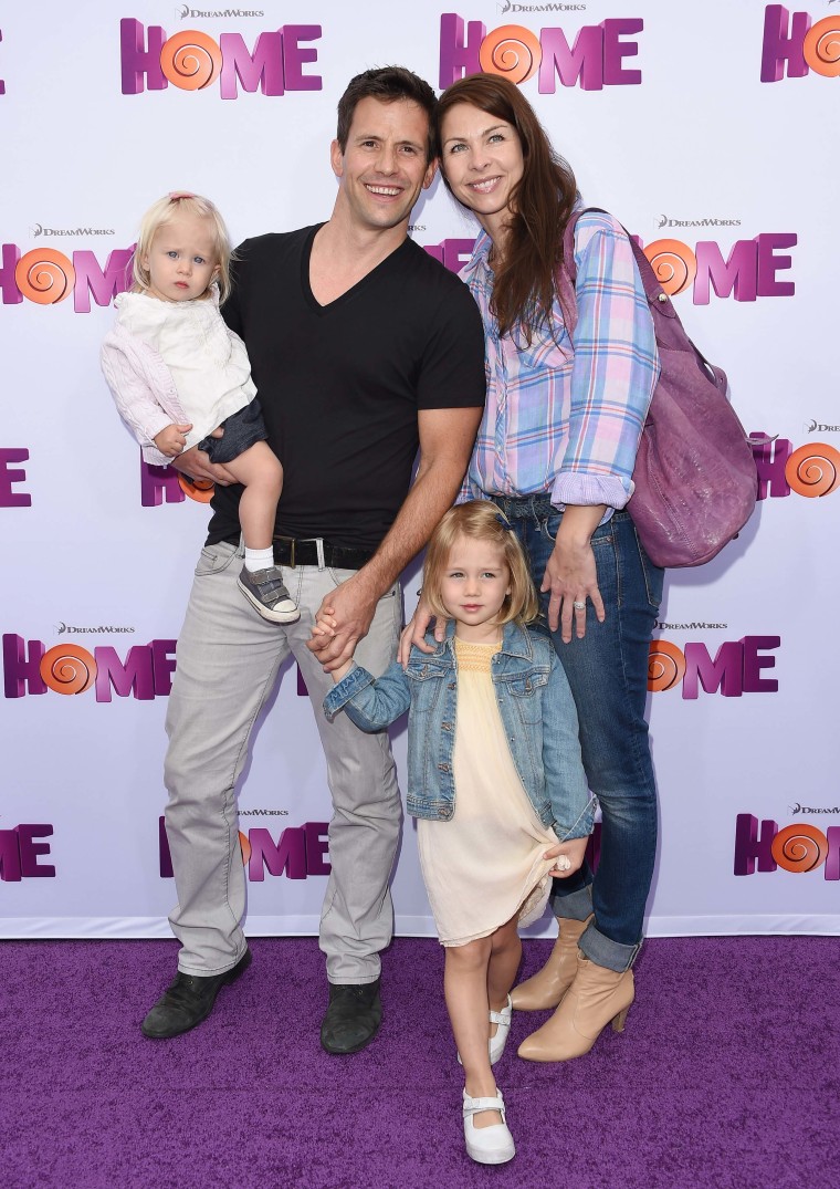 Christian Oliver, wife Christian Oliver and wife Jessica Klepser and their children.