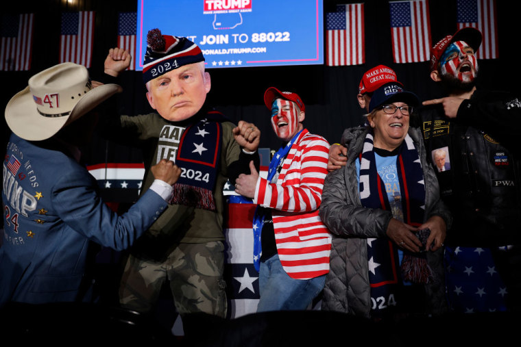 Seguidores de Trump en Manchester, New Hampshire, el 20 de enero de 2024. 