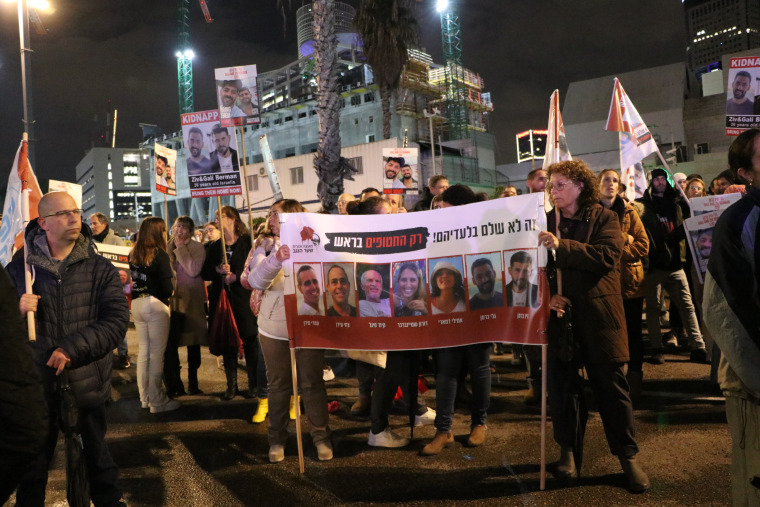 Hundreds of people gathered in Tel Aviv tonight to mark Holocaust Remembrance Day.