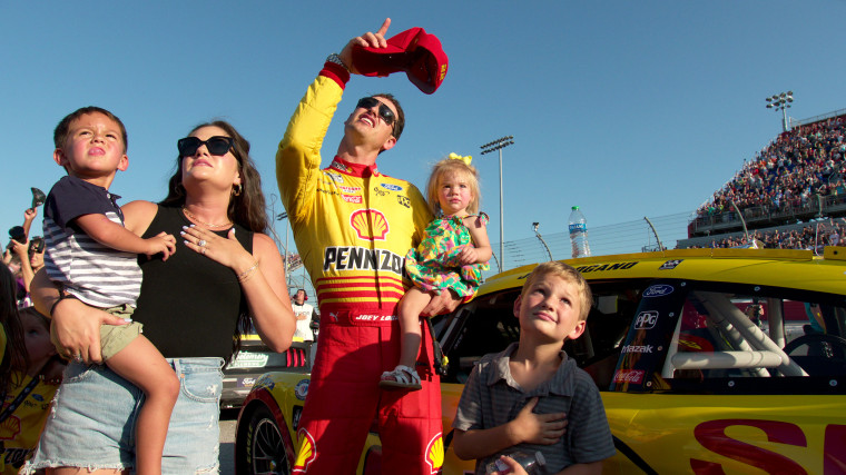 Joey Logano and family in "NASCAR: Full Speed."