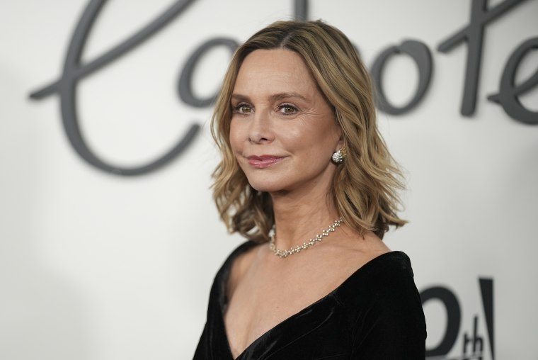 Calista Flockhart at the premiere of "Feud: Capote vs. The Swans" held at MOMA on January 23, 2024 in New York City.