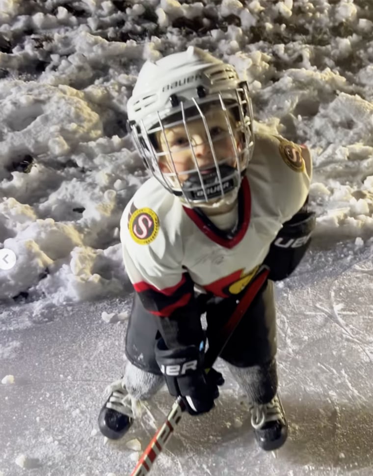 Carrie Underwood shows off 5-year-old son ice skating on their pond for his birthday