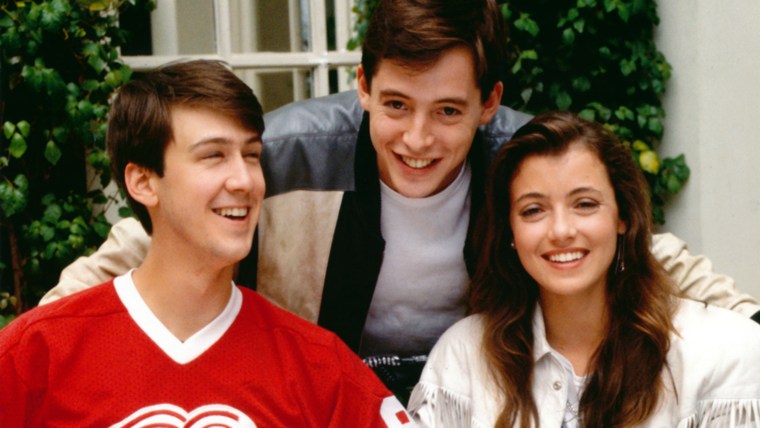 Alan Ruck (left), Matthew Broderick (center) and Mia Sara (right) had a day of fun skipping school in "Ferris Bueller's Day Off."