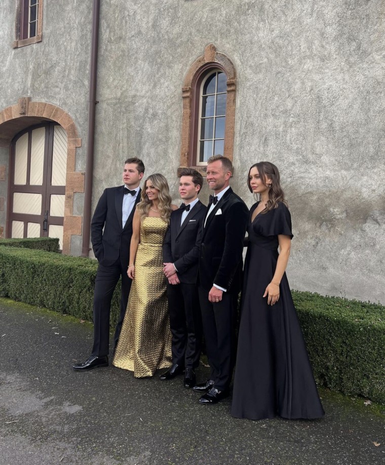 The Bure family posing for a photo at Lev Bure's wedding.