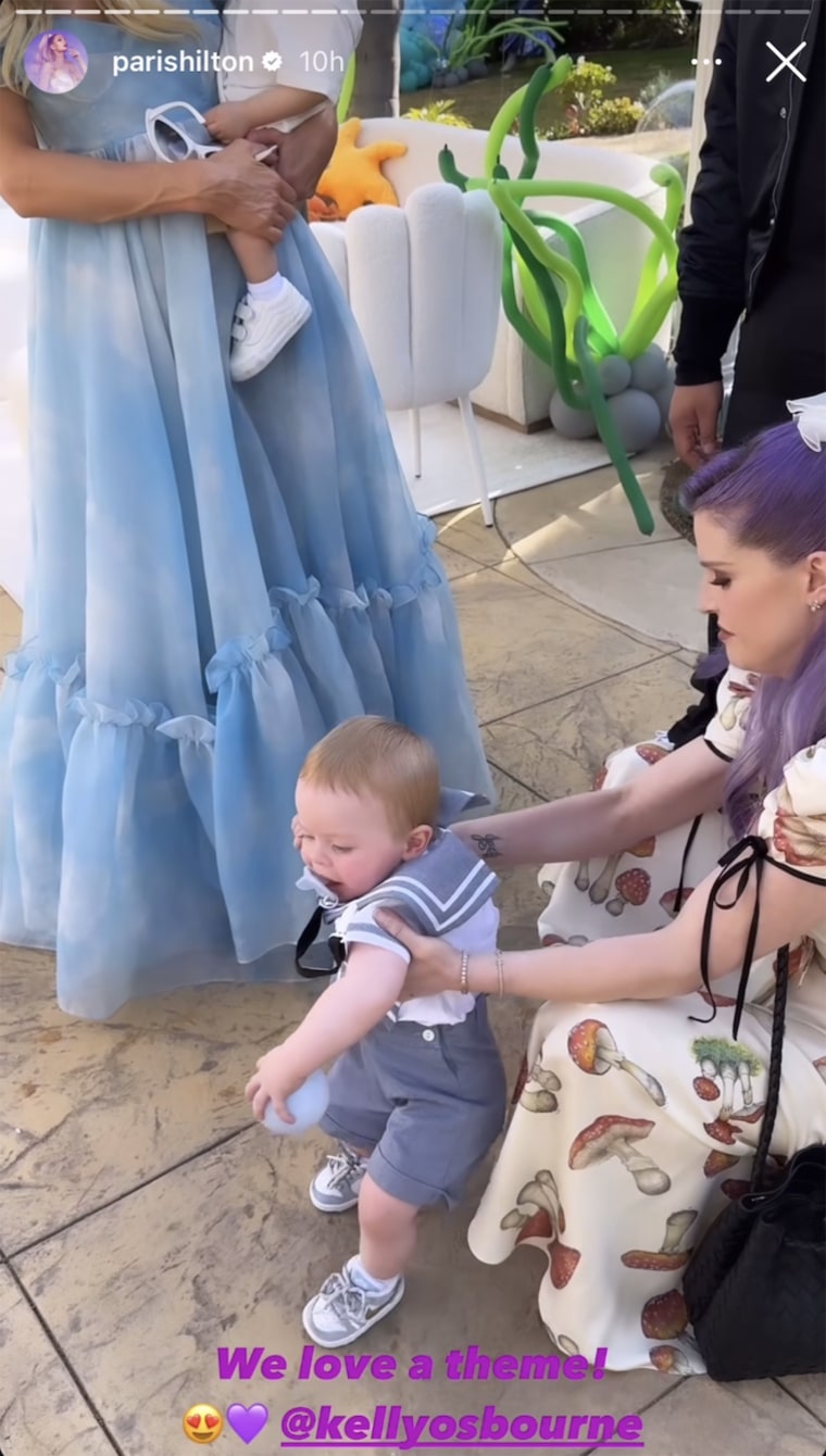 Kelly Osbourne and son Sidney attended Phoenix's first birthday bash.