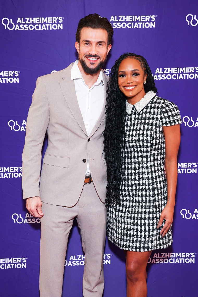 Bryan Abasolo and Rachel Lindsay at the Alzheimer's Association Peace of Mind Luncheon in November 2023.