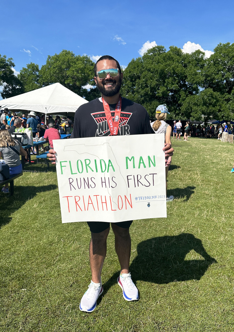 Lopez achieved a lofty goal: completing a triathlon that consisted of an 800-meter swim, a 17-mile bike ride and a 5k run.