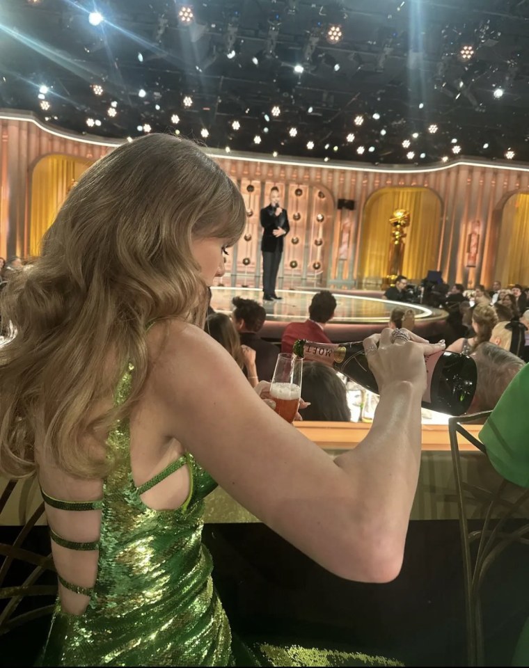 Keleigh Teller shared a new photo of Taylor Swift at the 2024 Golden Globes.