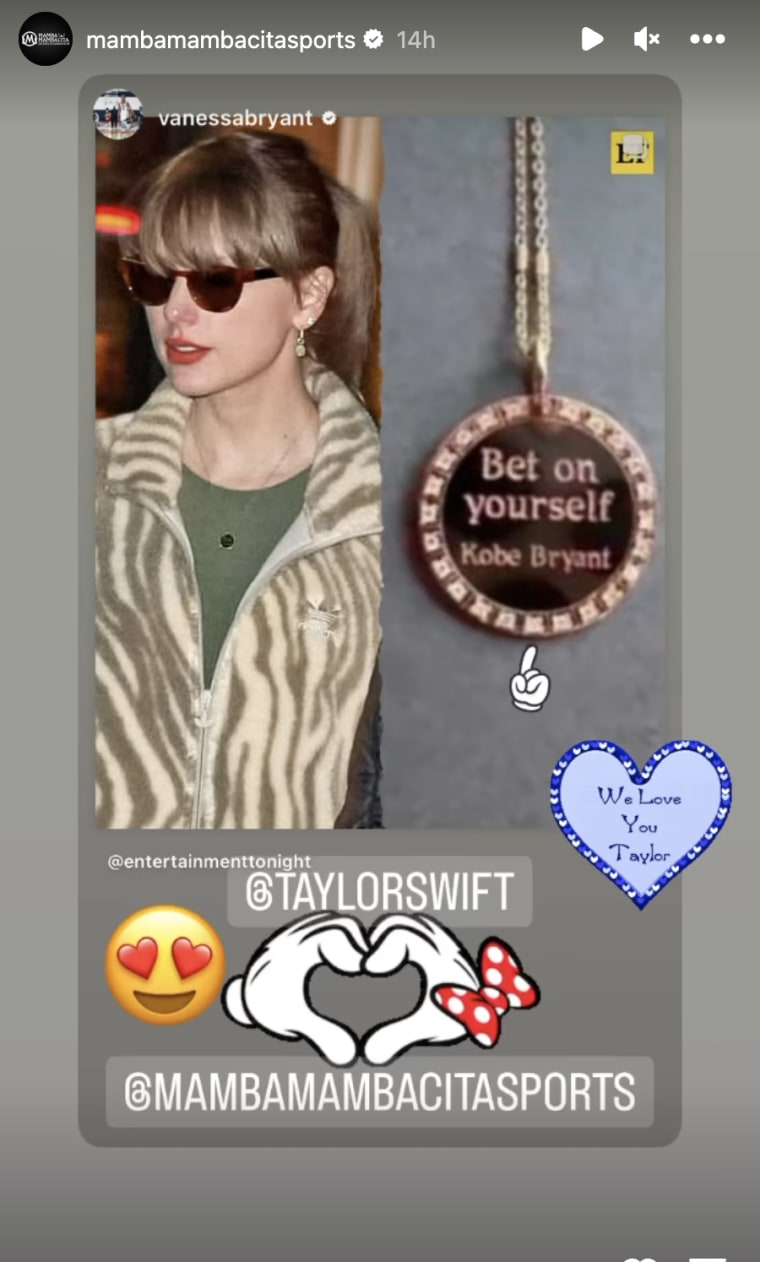 Taylor Swift's necklace had a sweet reference to Kobe Bryant.