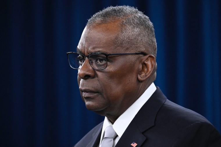 Lloyd Austin speaks during a press conference at the Pentagon