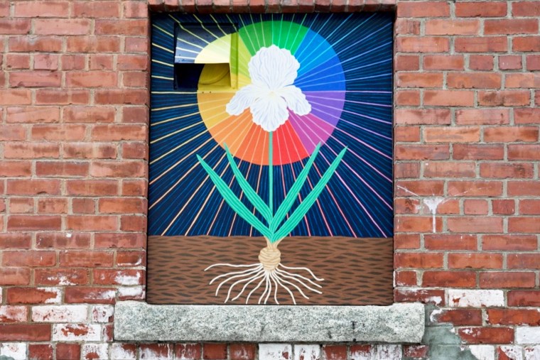 A detail shot of the artwork in Littleton, N.H.