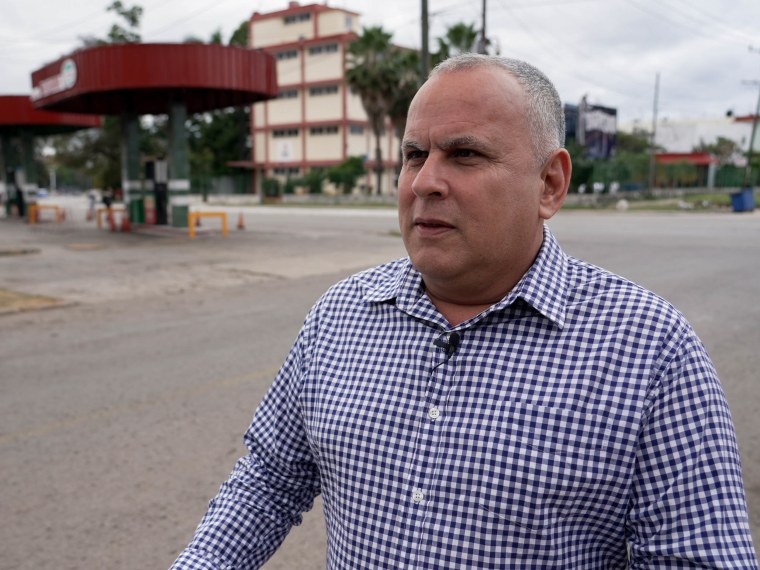 Cuban economist Omar Everleny in front of Tropicana gas station near the Tropicana Cabaret in Havana, Cuba on January 30, 2024.