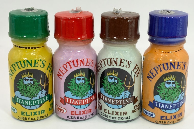 Four bottles of different flavor Neptune's Fix.