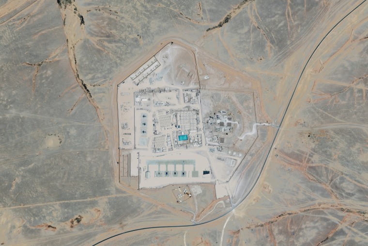 A satellite image of Tower 22 in northern Jordan. 