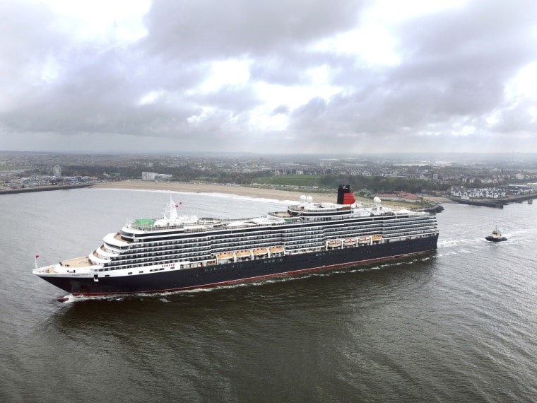 MS Queen Victoria cruise ship in Tynemouth, England
