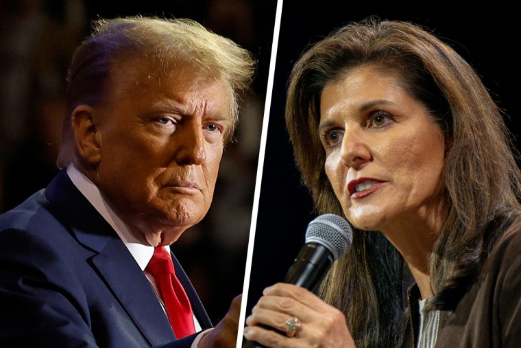 Former President Donald Trump and Republican presidential candidate Nikki Haley.