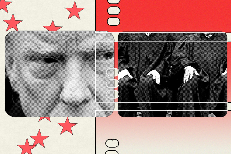 Photo Illustration: Donald Trump and Supreme Court Justices