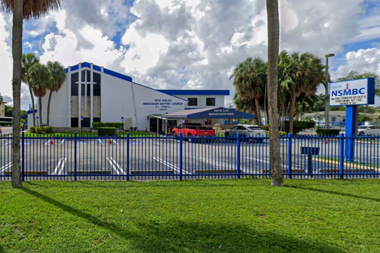 Street view of New Shiloh Missionary Baptist Church in Miami.