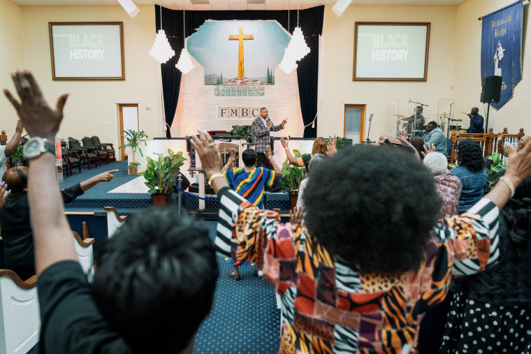 Reverend Dr. Gaston Smith during a service at Friendship Missionary Baptist Church in Liberty City, Fla.