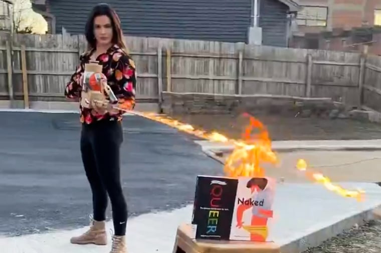 Valentina Gomez, a Republican candidate for Missouri Secretary of State, can be seen using a flamethrower to burn two LGBTQ-inclusive books in a video shared on X.