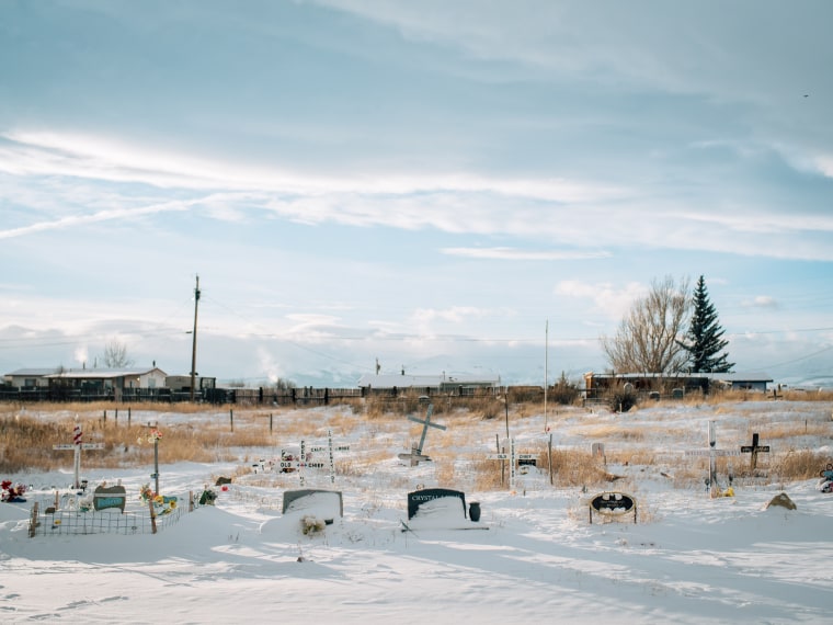 Saint Michaels cemetery in Browning, Mt.