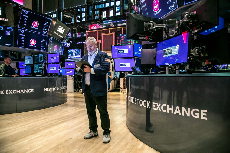 A trader works on the floor of the New York Stock Exchange (NYSE) on Feb. 9, 2024. 