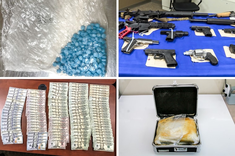 Between 2019 and 2022, federal agents seized more than 2,000 fentanyl-laced pills, $32,000 in cash, 19 firearms and 65 pounds of meth, some of which was shipped in cases.