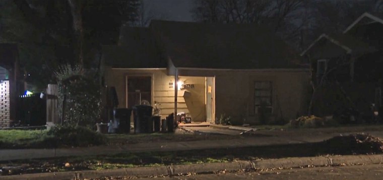 The house in Fort Worth, Texas, where a door-to-door salesman was shot.