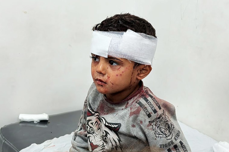 Wounded Palestinians in Rafah