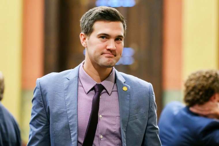 Josh Schriver on the floor of the House of Representatives.