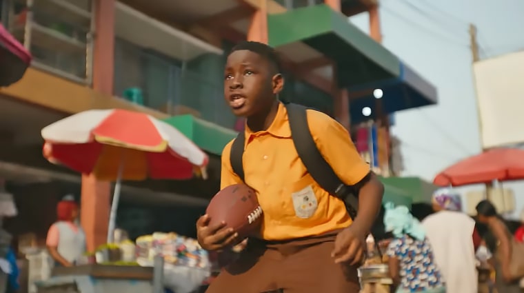 A Super Bowl ad for the NFL featured a young boy fantasizing about playing football on the streets of Accra, Ghana.