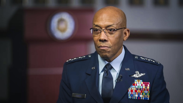 Lester Holt sits down for an interview with Gen. Charles G. Brown, chairman of the Joint Chiefs of Staff, on February 12, 2024.