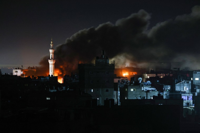 A series of Israeli air strikes on the southern Gaza town of Rafah on February 12, 2024 killed 52 people, according to the Hamas-ruled territory's health ministry. 