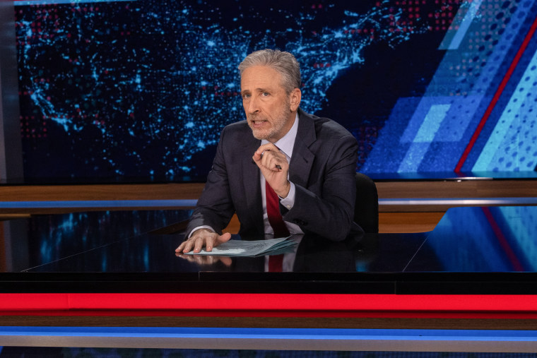 Jon Stewart returns as host of The Daily Show every Monday, on Feb. 12, 2024. 