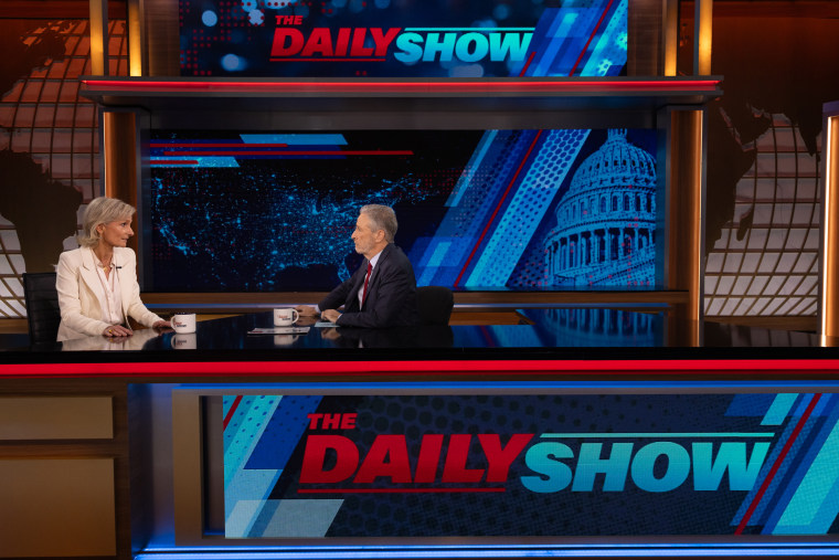 Jon Stewart returns as host of The Daily Show every Monday, on Feb. 12, 2024. 