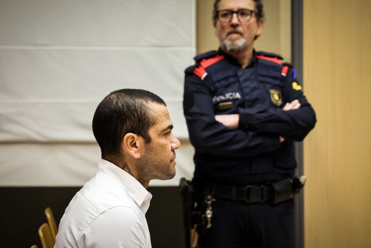 Dani Alves at the High Court of Justice of Catalonia in Barcelona