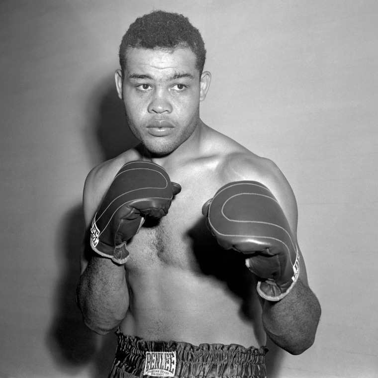 Boxer Joe Louis Wearing Boxing Gloves