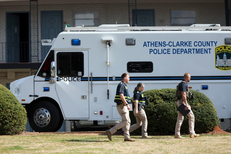 The GBI and local police at Cielo Azulak Apartment in Athens, Ga.