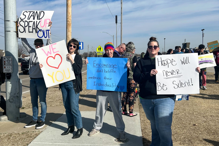 Demonstrators walk out to protest bullying at Owasso High School