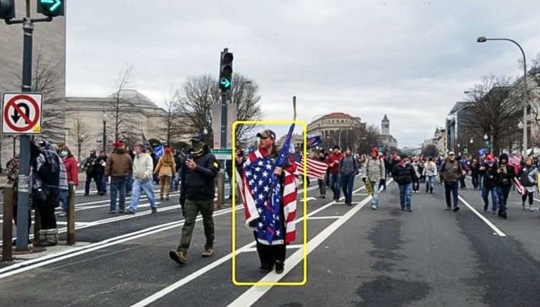 Michael Joseph Foy outside the U.S. Capitol on Jan. 6, 2021.