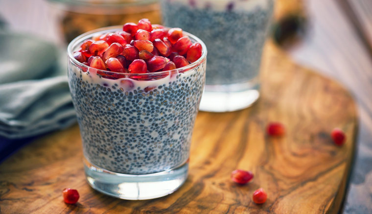 Chia Seed Pudding With Fresh Pomegranates