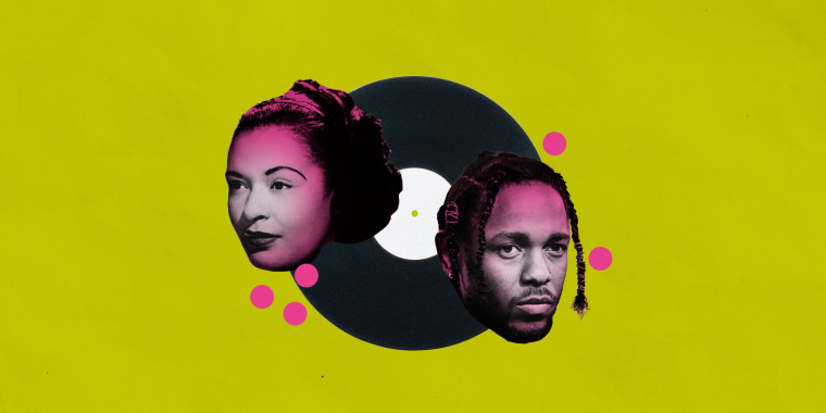 photo illustration of Billie Holiday and Kendrick Lamar