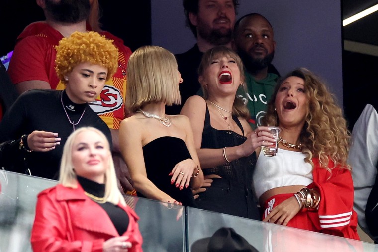 Blake Lively Appears To Curse Watching Super Bowl With Taylor Swift