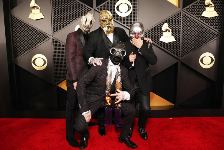 Slipknot on the 2024 Grammys red carpet.