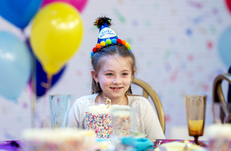 Sadie Oldenborg, 8, is celebrating her second leap day birthday.