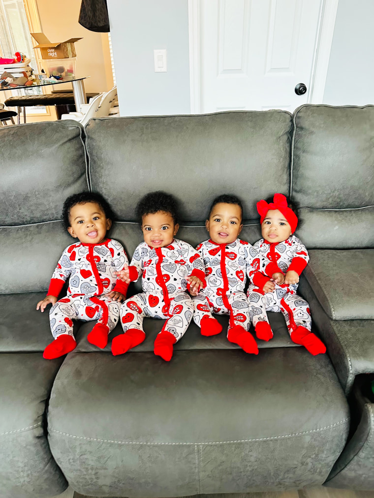 The 10-month-old quadruplets, Bryson, Royce, Denzel and Amaya